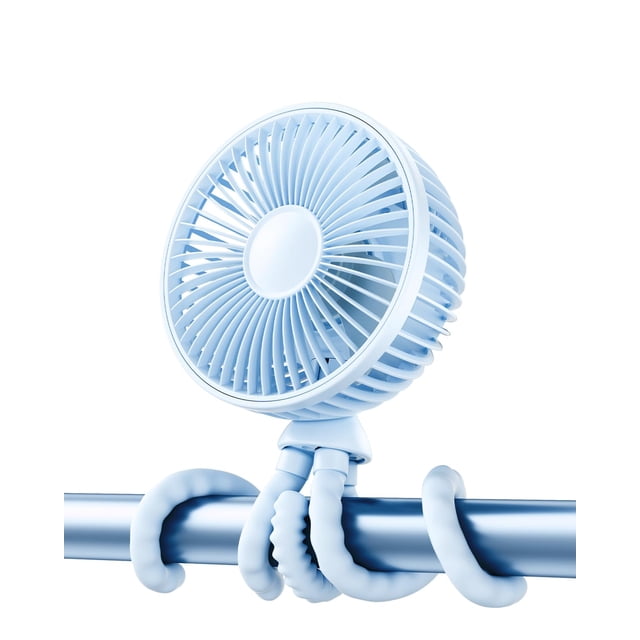 Ventilador para Cochecito de Bebé Gaiatop con Clip, 4 Velocidades, LED y Recargable