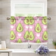 thumbnail image 5 of Haosy 2 Panels Rod Pocket Tier Curtains 27 x 36 Light Filtering Privacy Semi Sheer for Kitchen Bathroom, Avocado and Heart, 5 of 9