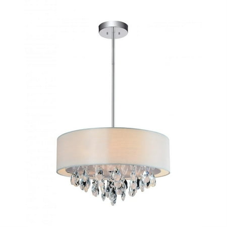 

4 Light Drum Shade Chandelier with Chrome finish