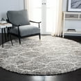 thumbnail image 3 of SAFAVIEH Hudson Shag Jacob Geometric Area Rug, Grey/Ivory, 7' x 7' Round, 3 of 9
