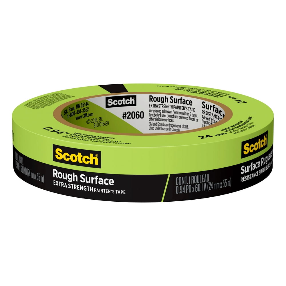 Scotch Rough Surface Painter's Tape, Green, 0.94 in x 60.1 yd, 1 Roll