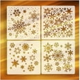 thumbnail image 2 of Savings Christmas Snowflake Stencil Template 7.87 x 7.87 in Reusable Plastic Painting DIY Crafts Templates,Xmas Snowflake Decor for Wood Window Glass Greeting Decor, 2 of 4