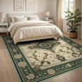thumbnail image 3 of ODIKA 8'x10' Washable Area Rug Vintage Engraved Funky Currency Note Bold Border Collage Motif for Living Room, Under Sectional, Family , Durable, Non-Slip, 3 of 7
