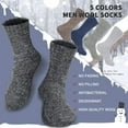 thumbnail image 2 of LEZMORE 5 Pairs Plus Velvet Thick Solid Color Men Wool Socks, Thick Warm Winter Socks, Hiking Socks Soft Casual Socks For Men, 2 of 8