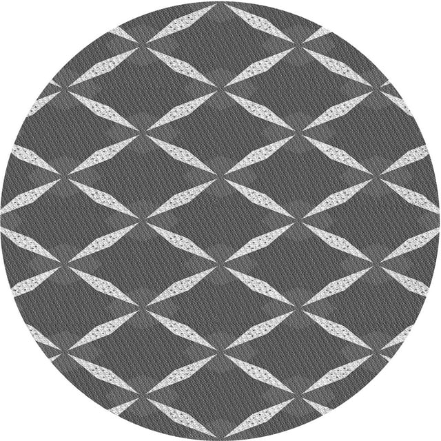 Ahgly Company Tapis Rond Lavable en Machine Intérieur Transitionnel Gris Loup Gris, 3 Pieds Rond