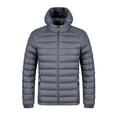 thumbnail image 2 of UVEASISHA Men's Lightweight Puffer Jackets Full Zip Stand Collar Hooded Winter Coats Slim Fit Casual Windpoof Insulated Jacket Warm Quilted Coat Gray 4XL, 2 of 4