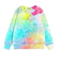 thumbnail image 5 of cfhntfmh Sweatshirt for Girls Casual Crewneck Long Sleeve Fashion Tie-Dye T-Shirts Fall Cute Pullover Tops for 1-12 Years, 5 of 5