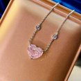 thumbnail image 4 of Pretty Heart Cut Cubic Zircon Wedding Engagement 925 Silver Necklace Pendant, 4 of 6
