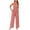 Pink, variant on Maean Business Jumpsuits for Women Sleeveless Knit Wide Leg Crew Neck Rompers Long Work Pants with Pockets