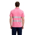 thumbnail image 4 of TOMVIGX Men's Polo Shirts Short Sleeve Reflective High Visibility Safety Moisture Wicking Shirts Outdoor Night Running Cycling Breathable Quick Dry Workout Shirts Pink XL, 4 of 5