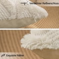 thumbnail image 3 of Juego de 2 Fundas de Cojines Decorativas de Terciopelo y Lana Corta de Felpa Suave Fundas de cojín de Estilo Lujoso para sofá para Dormitorio Beige 50 x 50 cm Cuadrado, 3 of 5