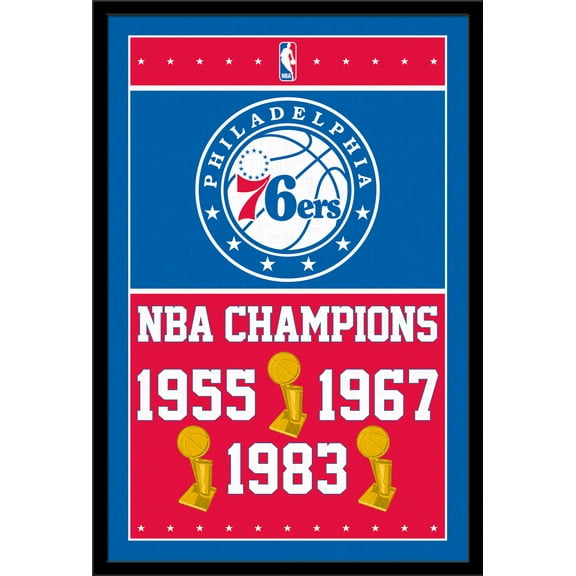 NBA Philadelphia 76ers - Champions 15 Wall Poster, 22.375" x 34", Framed