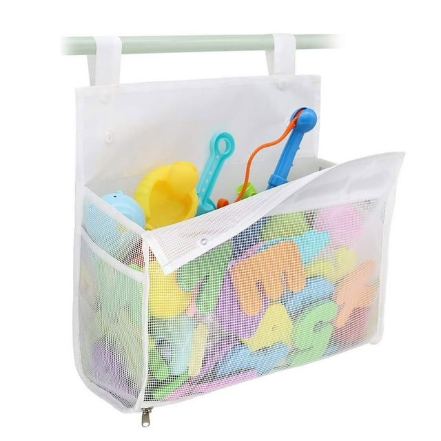 Home Textile Storage for Bath Toy Organizer Bag with Large Opening and Hanging Design for Family Bathrooms