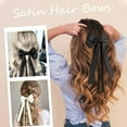 thumbnail image 5 of 4PCS Hair Bows for Women Girls Silky Bow Hair Ribbon Clips with Long Tail Alligator Metal Clips Hair Bows, 5 of 7