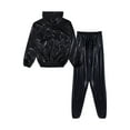 thumbnail image 5 of Aislor Men Heavy Duty Sauna Sweat Suit PVC Hooded Shirt and Trousers Weight Loss Slimming Tracksuit Black M, 5 of 7