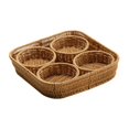 thumbnail image 3 of Canasta de pan de ratán de canasta de frutas tejidas con 4 canasta de servicio tejido de plato de compartimento para la mesa de café de comedor de, 3 of 8