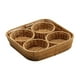 thumbnail image 3 of Canasta de pan de ratán de canasta de frutas tejidas con 4 canasta de servicio tejido de plato de compartimento para la mesa de café de comedor de, 3 of 8