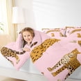 thumbnail image 4 of Manfei Kawaii Rustic Cheetah Bedding Comforter Set for Teen, Pink Woodland Wildlife Twin Comforter Sets, Jungle Animal Reversible Bedding Set, Microfiber Bedroom Decor, 2pcs, 4 of 8