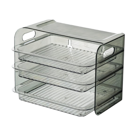 Estante para platos laterales, organizador para refrigerador, estante multiusos para almacenar alimentos, estante para alimentos de varias capas. verde 3 capas