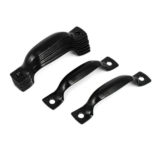 Uxcell Muebles de Armario Tiradores de Puerta en Forma de Arco Negros 52mm de Longitud 10Pcs