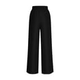 thumbnail image 5 of Cagogo Women Plus Size Wide Leg Elastic Waist Trousers with Pockets Casual Loose Long Pants for Vacation, Black 2XL, 5 of 8