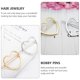 thumbnail image 4 of 4pcs Cabello Cabello Clips Hollow Heart Bobby Pon Bobby Amor en forma de horquilla de cabello, 4 of 6