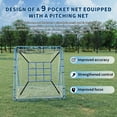 thumbnail image 3 of 2-in-1 Baseball Pitching Rebounder Net, 5x4Ft With 9-Hole Target and Adjustable Angles, Strike Zone Practice Trainer for Softball and Baseball, Backyard Training Equipment, 3 of 6