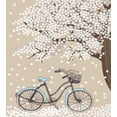 thumbnail image 3 of Bicycle Twin Size Duvet Cover Set, Blossoming Tree with Little White Flowers in the Spring and a Bike Sketch Artwork, Decorative 2 Piece Bedding Set with 1 Pillow Sham, Multicolor, by Ambesonne, 3 of 3