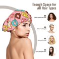 thumbnail image 6 of Colourful Donut Print Pink Silk Bonnet for Sleeping Women Men, Adjustable Elastic Satin Bonnet Bonnet for Sleeping, Soft Cute Similar Silk Curly Hair Bonnet for Sleeping, 6 of 7