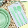 thumbnail image 3 of 150 PCS Sage Green Plastic Silverware Heavy Duty Mint Green Utensil Sets Include 50 Disposable Plastic Forks, 50 Knives, 50 Spoons for Birthday, Baby Shower, Picnic, Spring Party, Wedding, 3 of 7