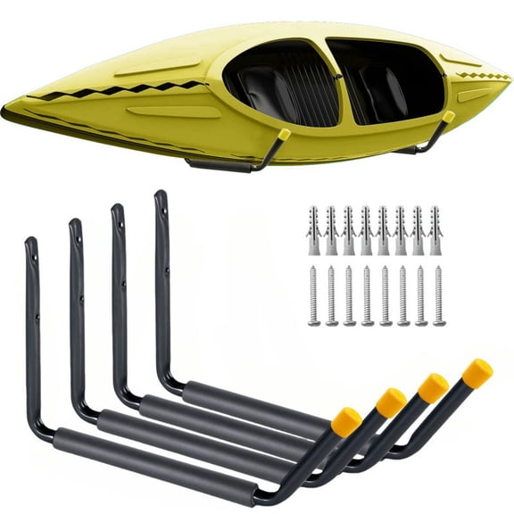 Wall Mount Kayak Storage Rack – Garage Hooks for Canoe, Surfboard, Paddle Board & Ladders