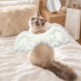 thumbnail image 6 of White Angel Wings Pet Costume, Small Cat Dog Christmas Dress Up, Adjustable Plush Strap Outfit with 46cm Wing Length for Photo Party, 6 of 10