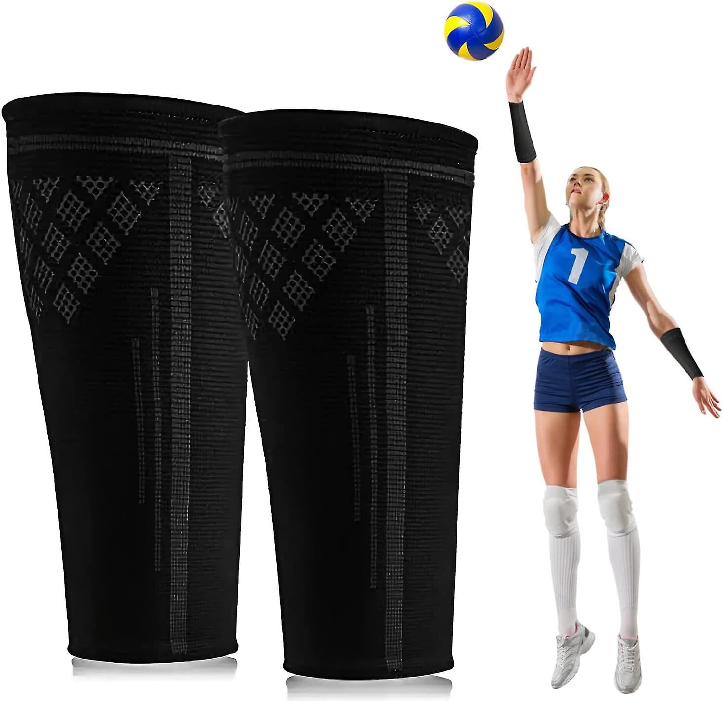 Newbyinn Manchons De Compression Enfants - 2 Paires - Pour Football, Basketball, Sport