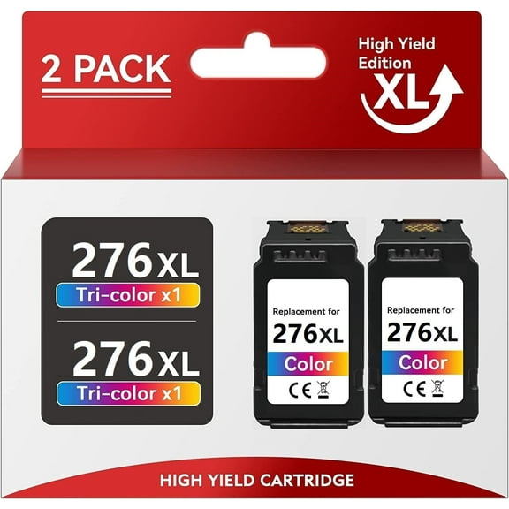 Compatible CL-276XL CL 276 XL High Yield Color Ink Cartridge Replacement for Canon PIXMA TS3500 TS3520 TS3522 TR4700 TR4720 TR4722 Printer (Tri-Color, 2 Pack)
