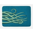 thumbnail image 1 of Sea Monster Bath Mat, Long Curving Tentacles of an Octopus Sea Creature, Plush Bathroom Decor Mat with Non Slip Backing, 29.5" X 17.5", Almond Green Sea Blue, by Ambesonne, 1 of 2
