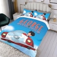 thumbnail image 3 of George Se Encoge Conjunto de sábanas temático, trío de piezas, cómodo y amigable con la piel, diseño único, regalo de decoración para el hogar para familiares, amigos y fans,173cm *218cm, 3 of 6