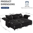 thumbnail image 2 of NYBOPAVIS Modular Sectional Sofa, 6 Seat Modular Sectional Sofa Convertible Sleeper Sofa Bed, 25.6" Deep Seat Chenille Sofa for Living Room Black, 2 of 8