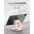 thumbnail image 3 of Soporte para tableta Nulaxy, doble plegable, de aluminio, para iPad, oro rosa, 3 of 6