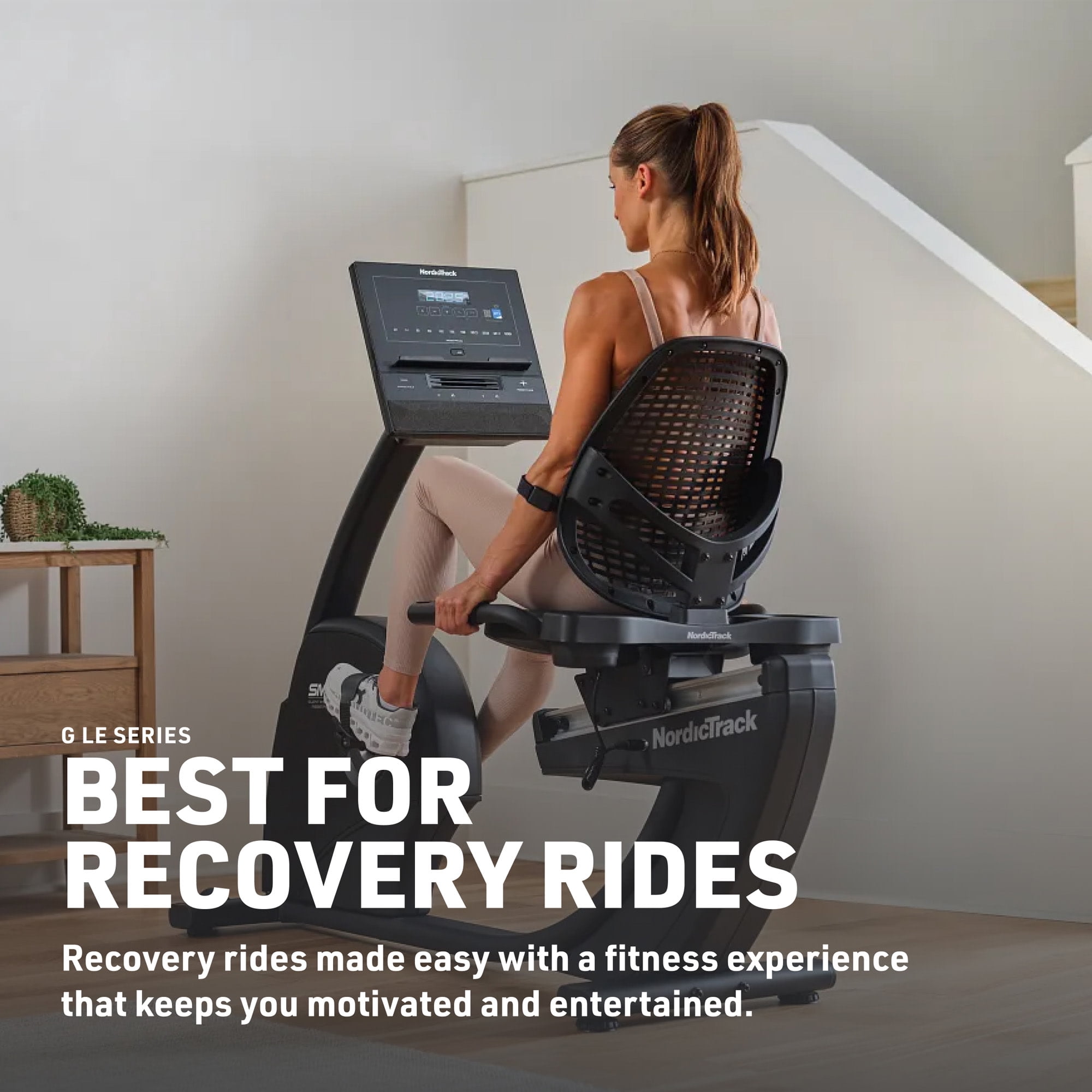 NordicTrack G LE Recumbent Smart Exercise Bike with 26 Resistance Levels, Silent Magnetic Resistance™, AutoBreeze™ Fan, SmartAdjust™ & Powered by iFIT
