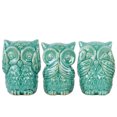 thumbnail image 2 of Urban Trends Ceramic Owl No Evil (See/Speak/Hear) Figurine with Gloss Finish (Assortment of 3), White, 2 of 4