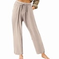 thumbnail image 3 of Pantalones casuales de verano europeos y americanos Pantalones de casa de color sólido para mujer, 3 of 6