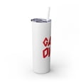 thumbnail image 2 of Game Over Skinny Tumbler - 20oz Red Print Cup with Straw, 2 of 8