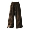 thumbnail image 4 of yunLCZ Women's Wide Leg Pants Holiday Style Retro Linen Floral Ethnic Print Casual Pants For Women – Comfortable Relaxed Fit Perfect For Summer Beach And Vacation Wear Business Work Casual Pants, 4 of 4