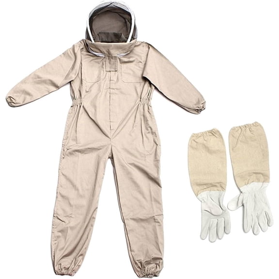 Bee Keeping Suit with Gloves – XXL Full Body Protective Suit with Veil Hood for Men and Women