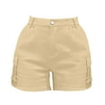 thumbnail image 5 of Yellow Women's Shorts, Women'S High Waist Slim Fit Pocketed Cargo Shorts For Summer Casual Comfort Basketball Shorts For Women,Women's Shorts S, 5 of 9