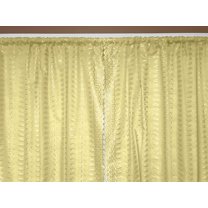 Cotton Eyelet Window Curtains Scalloped Sides (2 Piece Set) 42" Wide Panels Yellow