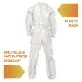 thumbnail image 3 of Ansell KCC 49103 A20 Zip Front, Elastic-Back, Wrists, and Ankles Breathable Particle Protection Coveralls - Large, White (24/Carton), 3 of 6