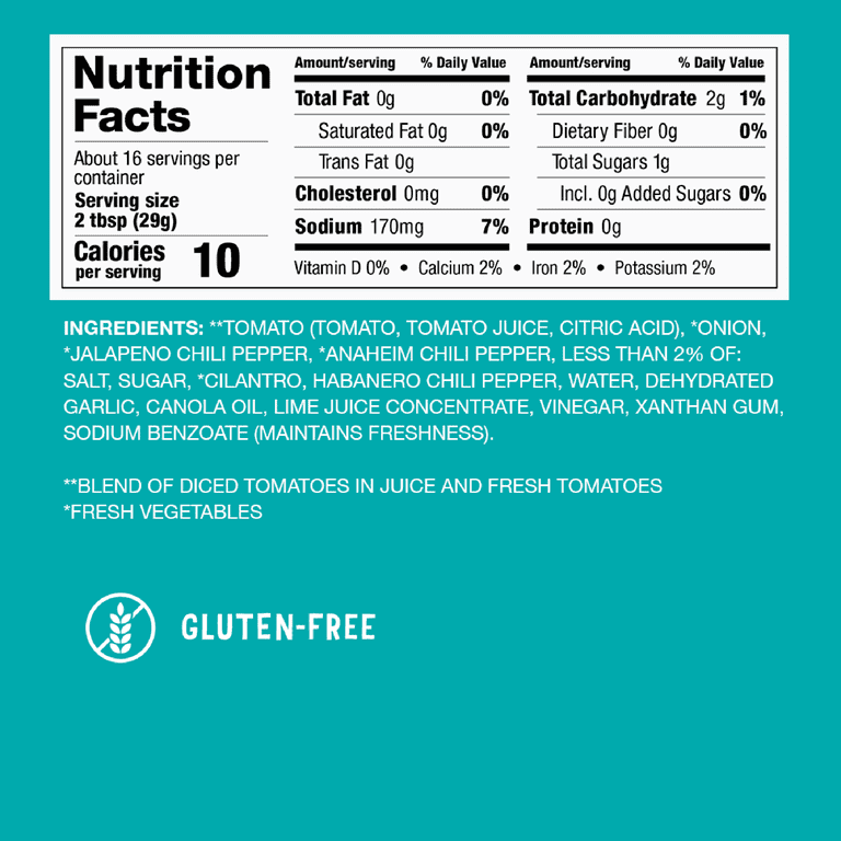 Fresh Cravings Hot Restaurant Style Salsa, 16 oz., Gluten-Free