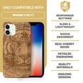 thumbnail image 7 of Case Yard Wooden Case Outside Soft TPU Silicone, Slim Fit Shockproof Wood Protective Phone Cover for Girls Boys Men and Women, Supports Wireless Charging Tiger Sketch Design case for iPhone-11, 7 of 7