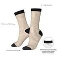 thumbnail image 4 of Rateoe Brown Gingham for Women Casual Calf Socks - Cute Crew Socks - Thin Soft Above Ankle Socks Size 5-11, 4 of 6